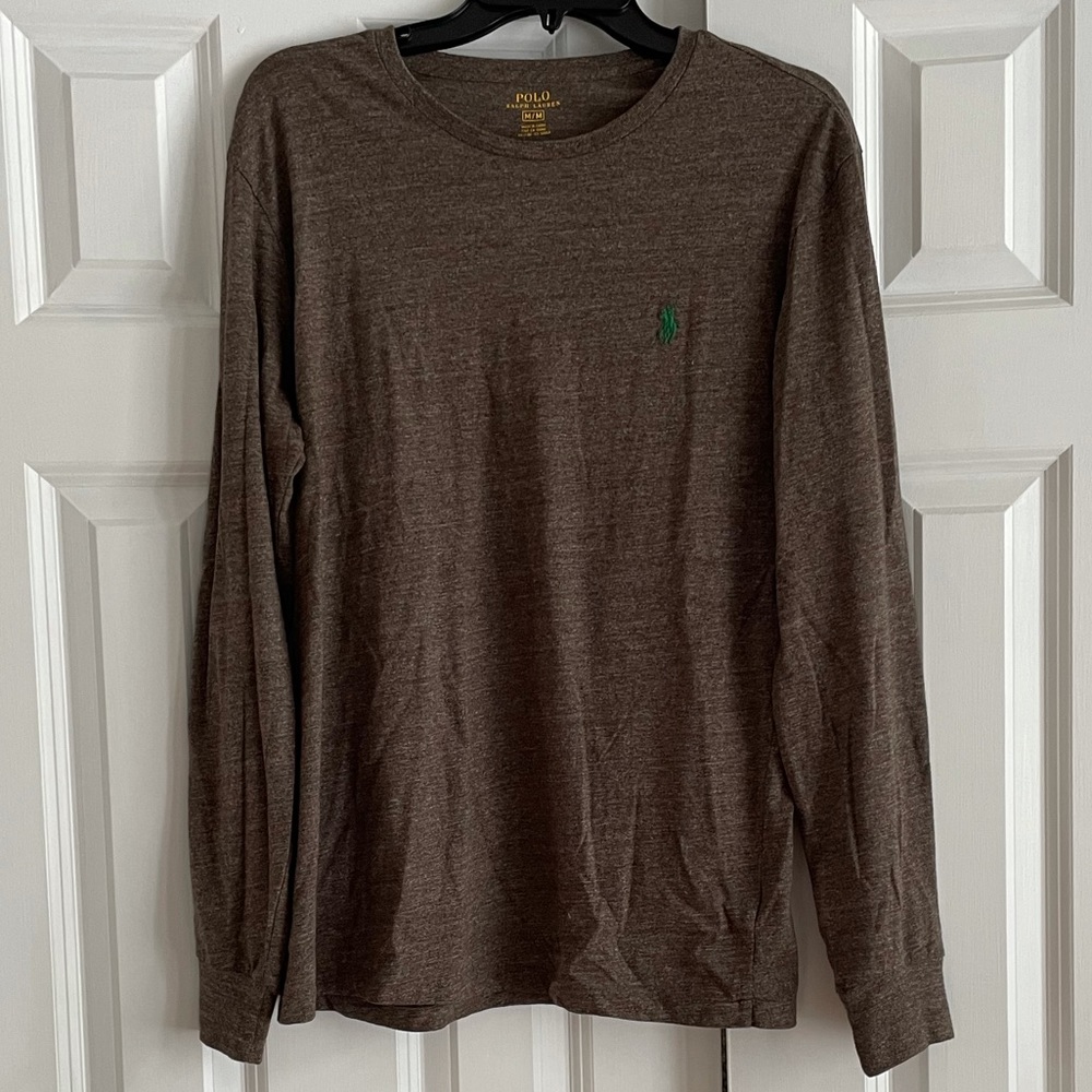 Men’s Brown Long Sleeve Ralph Lauren Polo Tee